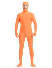 Morph Suit Orange Zentai Suit Lycra Spandex Bodysuit with Face Opened