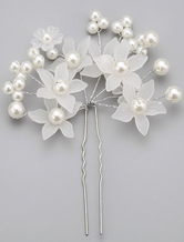 White Imitation Pearl Alloy Wedding Hairpin