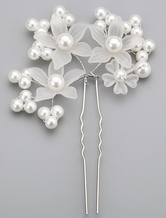 White Fashion Alloy Pearl Wedding Hairpin