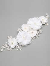 White Net Flower Pearl Wedding Head Flower