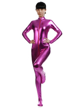 Rose Red Adults Bodysuit Cosplay Jumpsuit Shiny Metallic Catsuit