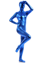 Blue Zentai Suit Adults Unisex Full Body Shiny Metallic Bodysuit