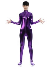 Deep Purple Adults Bodysuit Cosplay Jumpsuit Shiny Metallic Catsuit