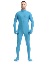 Light Sky Blue Morph Suit Adults Bodysuit Lycra Spandex Catsuit