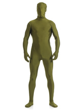 Disfraz Carnaval Oscuro verde Lycra Spandex Zentai traje para los hombres Halloween