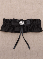 Schwarze Bogen Perlen aus Polyester Hochzeit Strumpfband für Frauen