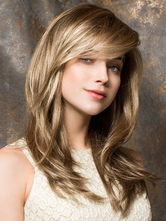 Flaxen Curly Chic Long Wig For Woman