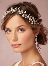Ivory Metal Pearl Wedding Hair Jewelry Accessories