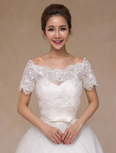 Ivory Lace Up Wedding Bridal Shawl for Women 