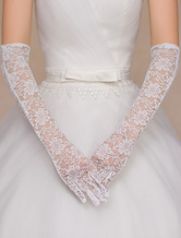 Ivory Lace Trendy Wedding Gloves 