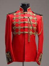 Barroco vermelho geral Royal Court sintético trajes para homens Halloween