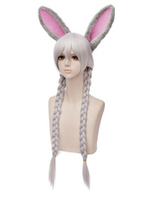 Zootopia Judy Hopps Rabbit Halloween Cosplay Wig Gray Straight Synthetic 