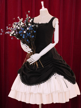Lolita abito multicolore con spalline in cotone a più livelli 
