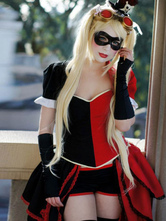 Harley Quinn - Costume de Cosplay rouge et noir de Harley Quinn dans le Batman Halloween