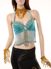 Carnevale Oceano blu capestro Costume frangia Nylon da Crop Top danza del ventre per le donne Halloween