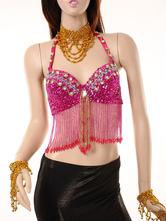 Bra Belly Dance Costume Rose Red Women's Bollywood Dance Tops
