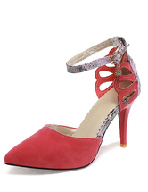 Red Cut Out Sandals Print Heels for Women - Milanoo.com
