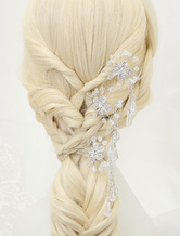 Flower Wedding Hairpin Rhintone Metal 3 Pieces Bridal Accessories