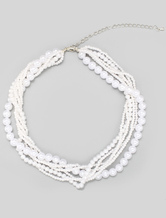 Tiered Wedding Necklace Lobster Claw Clasp Pearls Evening Jewelry