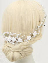 Headband de flor casamento encantador pente com pérolas strass decoração
