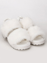 Lolitashow Cuadrado de blanco Lolita sandalias zapatos de tacón Vamp