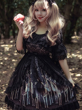 Gothic Lolita Dress Lace Printed Lolita Dress Lace Trim Milanoo Lolita Jumper Skirt 