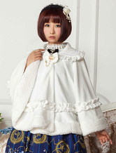 Lolitashow Süße Lolita Kleidung weißen Schleife zerzaust Milanoo Lolita Mantel mit Peter-Pan-Kragen