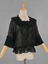 Gothic Lolita Shirt Lace Ruffled Chiffon Constellation Printed Gothic Lolita Blouse
