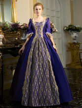 Victoria Robe Opéra Costume vintage Baroque dentelle brodée robe Tunique robe boule lacets Déguisements Halloween