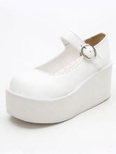 Zapatos de lolita blancos color liso 