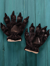 Kigurumi Pajama Black Claw Bear Onesie Gloves Flannel Kigurumi Cosplay Costume For Women