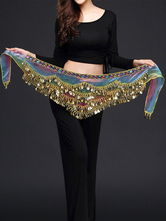 Belly Dance Costume Scarf Belt Blue Voile Bollywood Dancing Accessories