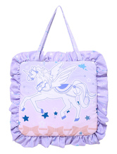 Lolitashow Sweet Lolita Bag Purple Ruffle Horse Print Lolita Handbag