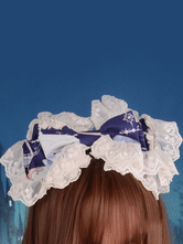 Lolita doce Headpieces Lac arcos azul plissado hierárquico Lolita grampos