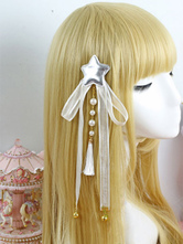 Sweet Lolita Hair Comb Silver Ribbons Star Lolita Headpieces