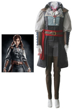 Cosplay Costume dans Assassins Creed en tissu uniforme gris foncé Pantalons%26Cummerbund%26ceinture%26Chemise%26Gilet%26Cravate  Halloween