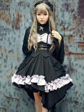Hübsches Lolita Kleid Polyester mit Herz-Ausschnitt und Rüschen gotisch 