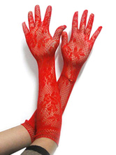 Carnival Maid Gloves Red Lace Short Sexy Costume Accessories Carnival