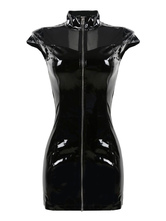 Espartilho sexy para adultos de PVC vestido conjunto de PVC Cosplay preta Halloween