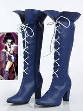 Carnaval Zapatos para cosplay de Sailor Moon poliuretano Sailor Saturn azul