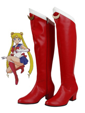 Halloween Carnaval Zapatos para cosplay de Sailor Moon poliuretano Sailor Moon rojos