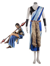 Halloween Final Fantasy Cosplay Costume blu cintura&coprimaniche&Gown&canotta&coda&pantaloncini&borsa donna set Gioco