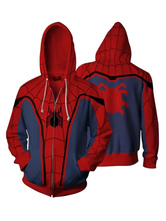 Spider Man - Sweat à Capuche de Spider Man Normal Rouge Cool Marvel Comics 2024 Déguisements Halloween Cosplay