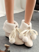 Sweet Lolita Boots - Chaussures de lolita en daim velues et à pompons