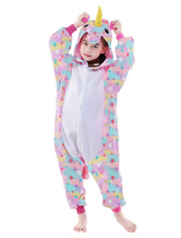 Kids Kigurumi Pajamas Star Unicorn Easy Toilet Pink Flannel Winter Sleepwear Mascot Animal Halloween Costume