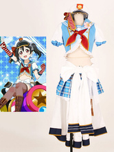 Costume Carnevale Love Live Cosplay Yazawa Niko Twill Outfit Abito blu oceano per adulti Cospaly