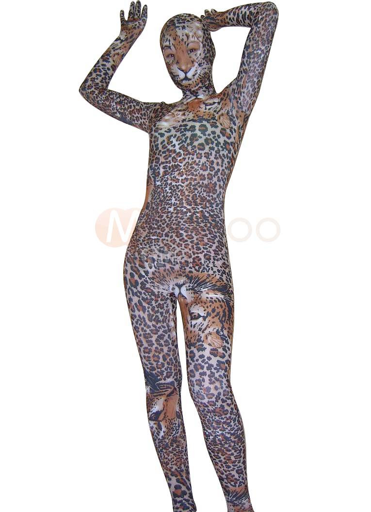 Full Body Spandex Unisex Catsuit in Leopard Pattern - Milanoo.com