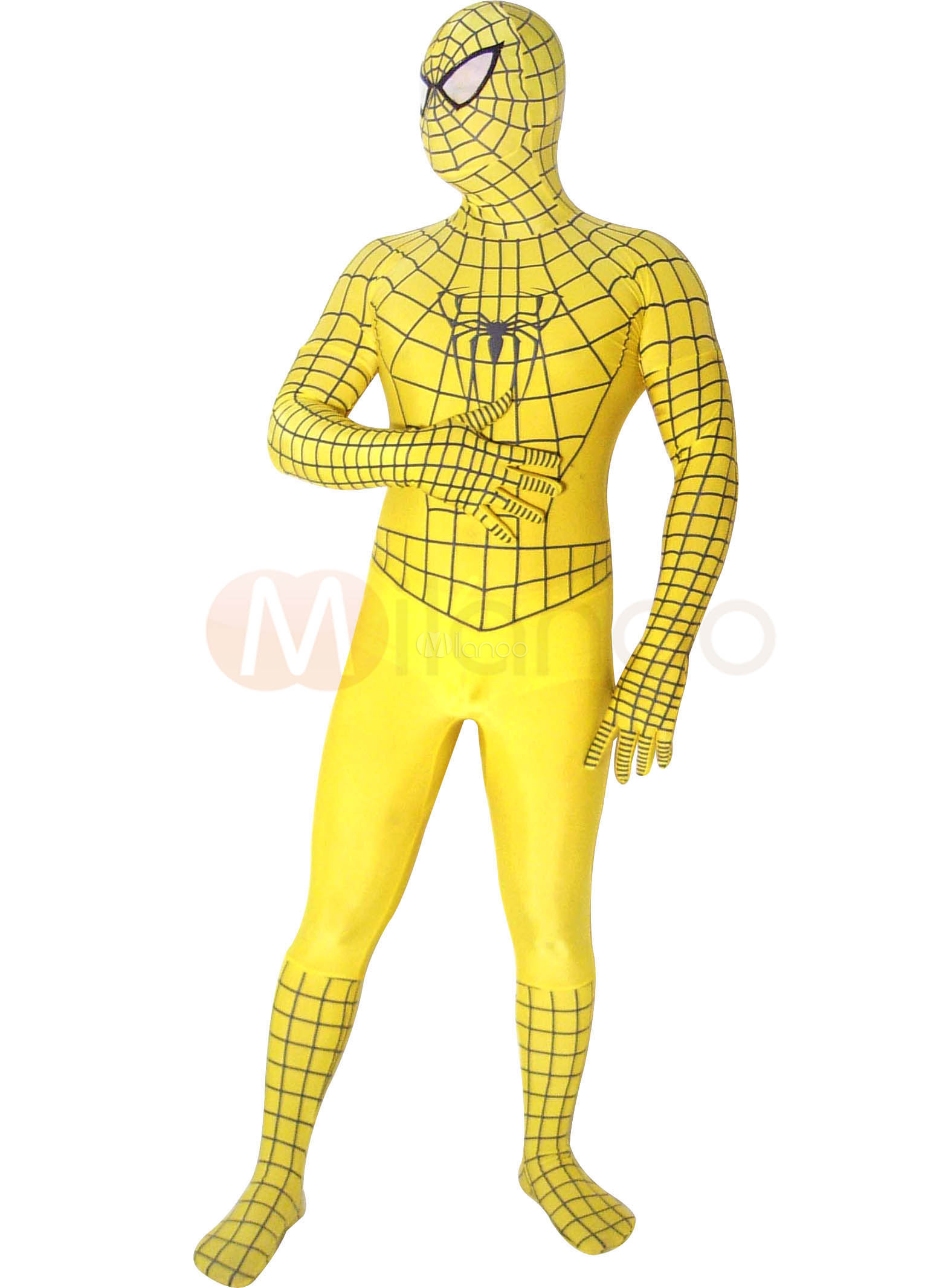 suit yellow spiderman black Suit Outfit Zentai with Spiderman Black Yellow Costume