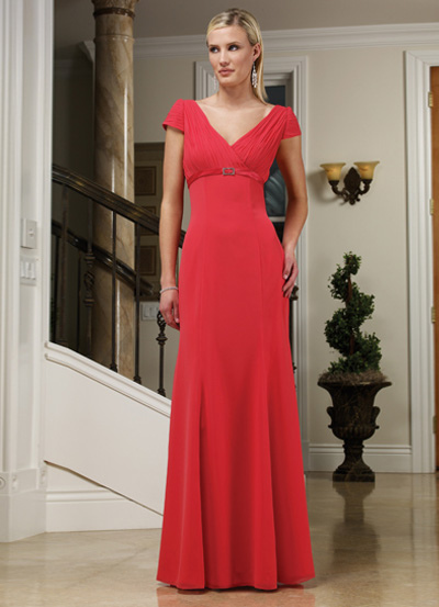 Empire Waist Short Sleeves Mother of Bride Dresses