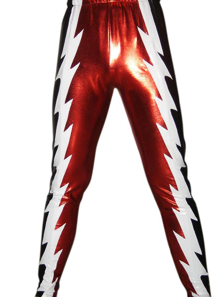 Costumes Costumes | Black Red White Shiny Metallic Pants - AY02244